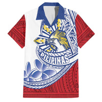 Philippines Eagle Sun Family Matching Tank Maxi Dress and Hawaiian Shirt Filipino Agila Polynesian Tattoo Flag Color