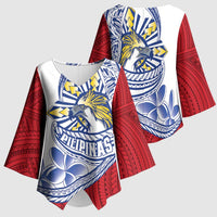 Philippines Eagle Sun Kimono Sleeve Blouse Filipino Agila Polynesian Tattoo Flag Color LT14 - Polynesian Pride
