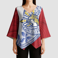 Philippines Eagle Sun Kimono Sleeve Blouse Filipino Agila Polynesian Tattoo Flag Color LT14 - Polynesian Pride