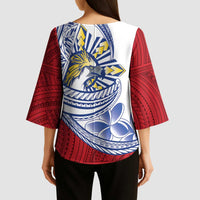 Philippines Eagle Sun Kimono Sleeve Blouse Filipino Agila Polynesian Tattoo Flag Color LT14 - Polynesian Pride