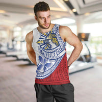 Philippines Eagle Sun Men Tank Top Filipino Agila Polynesian Tattoo Flag Color LT14 Red - Polynesian Pride