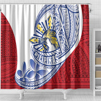 Philippines Eagle Sun Shower Curtain Filipino Agila Polynesian Tattoo Flag Color LT14 - Polynesian Pride