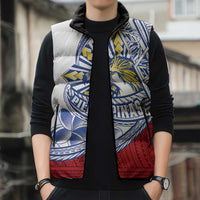 Philippines Eagle Sun Sleeveless Puffer Jacket Filipino Agila Polynesian Tattoo Flag Color LT14 - Polynesian Pride
