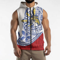Philippines Eagle Sun Sleeveless Zip Hoodie Filipino Agila Polynesian Tattoo Flag Color LT14 - Polynesian Pride