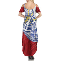 Philippines Eagle Sun Summer Maxi Dress Filipino Agila Polynesian Tattoo Flag Color LT14 - Polynesian Pride