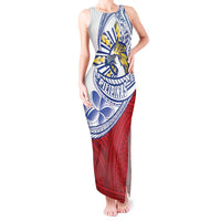 Philippines Eagle Sun Tank Maxi Dress Filipino Agila Polynesian Tattoo Flag Color LT14 Women Red - Polynesian Pride