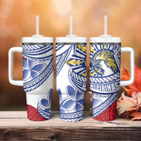 Philippines Eagle Sun Tumbler With Handle Filipino Agila Polynesian Tattoo Flag Color LT14 - Polynesian Pride