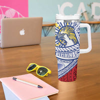 Philippines Eagle Sun Tumbler With Handle Filipino Agila Polynesian Tattoo Flag Color LT14 - Polynesian Pride