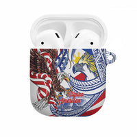 Filipino American History Month AirPods Case Philippines Agila USA Eagle Mix Flag LT14 Blue - Polynesian Pride
