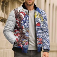 Filipino American History Month Bomber Puffer Jacket Philippines Agila USA Eagle Mix Flag LT14 - Polynesian Pride