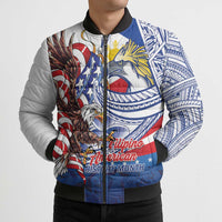 Filipino American History Month Bomber Puffer Jacket Philippines Agila USA Eagle Mix Flag LT14 - Polynesian Pride