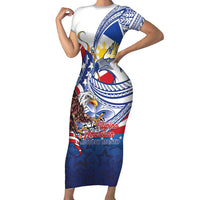 Filipino American History Month Family Matching Short Sleeve Bodycon Dress and Hawaiian Shirt Philippines Agila USA Eagle Mix Flag