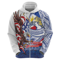 Filipino American History Month Hoodie Philippines Agila USA Eagle Mix Flag LT14 - Polynesian Pride