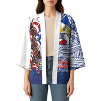 Filipino American History Month Kimono Philippines Agila USA Eagle Mix Flag LT14 - Polynesian Pride