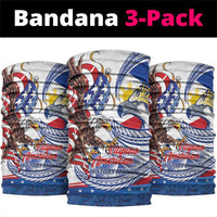 Filipino American History Month Neck Gaiter Philippines Agila USA Eagle Mix Flag LT14 package One Size: 25*50cm Blue - Polynesian Pride