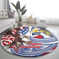 Filipino American History Month Round Carpet Philippines Agila USA Eagle Mix Flag LT14 - Polynesian Pride