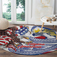 Filipino American History Month Round Carpet Philippines Agila USA Eagle Mix Flag LT14 - Polynesian Pride