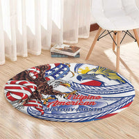 Filipino American History Month Round Carpet Philippines Agila USA Eagle Mix Flag LT14 - Polynesian Pride