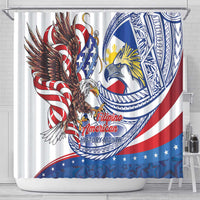 Filipino American History Month Shower Curtain Philippines Agila USA Eagle Mix Flag LT14 - Polynesian Pride
