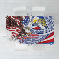 Filipino American History Month Tablecloth Philippines Agila USA Eagle Mix Flag LT14 Blue - Polynesian Pride