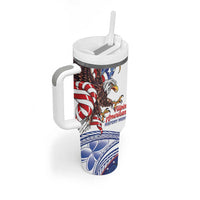 Filipino American History Month Tumbler With Handle Philippines Agila USA Eagle Mix Flag LT14 - Polynesian Pride