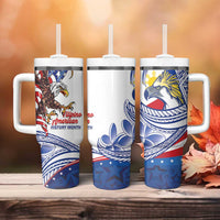 Filipino American History Month Tumbler With Handle Philippines Agila USA Eagle Mix Flag LT14 - Polynesian Pride