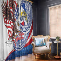 Filipino American History Month Window Curtain Philippines Agila USA Eagle Mix Flag LT14 - Polynesian Pride