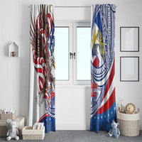Filipino American History Month Window Curtain Philippines Agila USA Eagle Mix Flag LT14 - Polynesian Pride