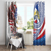 Filipino American History Month Window Curtain Philippines Agila USA Eagle Mix Flag LT14 - Polynesian Pride