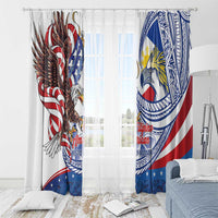 Filipino American History Month Window Curtain Philippines Agila USA Eagle Mix Flag LT14 - Polynesian Pride