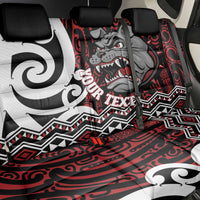 Personalised Aotearoa Bulldog Back Car Seat Cover New Zealand Maori Taniko Art
