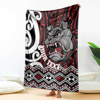 Personalised Aotearoa Bulldog Blanket New Zealand Maori Taniko Art