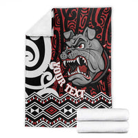 Personalised Aotearoa Bulldog Blanket New Zealand Maori Taniko Art
