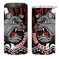 Personalised Aotearoa Bulldog 4 in 1 Can Cooler Tumbler New Zealand Maori Taniko Art