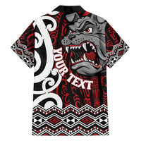 Personalised Aotearoa Bulldog Family Matching Long Sleeve Bodycon Dress and Hawaiian Shirt New Zealand Maori Taniko Art