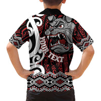 Personalised Aotearoa Bulldog Family Matching Puletasi and Hawaiian Shirt New Zealand Maori Taniko Art