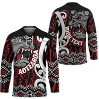 Personalised Aotearoa Bulldog Hockey Jersey New Zealand Maori Taniko Art LT14 - Polynesian Pride