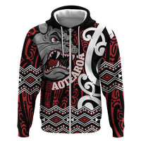 Personalised Aotearoa Bulldog Hoodie New Zealand Maori Taniko Art