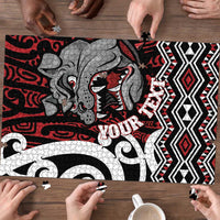 Personalised Aotearoa Bulldog Puzzle New Zealand Maori Taniko Art - Polynesian Pride