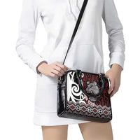 Personalised Aotearoa Bulldog Shoulder Handbag New Zealand Maori Taniko Art