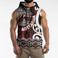 Personalised Aotearoa Bulldog Sleeveless Zip Hoodie New Zealand Maori Taniko Art - Polynesian Pride