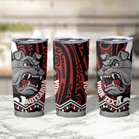 Personalised Aotearoa Bulldog Tumbler Cup New Zealand Maori Taniko Art