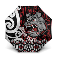 Personalised Aotearoa Bulldog Umbrella New Zealand Maori Taniko Art - Polynesian Pride