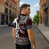 Personalised Aotearoa Bulldog Zipper Polo Shirt New Zealand Maori Taniko Art - Polynesian Pride