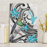 Aotearoa Te Ika-a-Maui Canvas Wall Art South Island Kekeru Maori Koru LT14 Without Frame White - Polynesian Pride