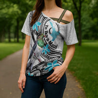 Aotearoa Te Ika-a-Maui Cross Shoulder Shirt South Island Kekeru Maori Koru - Polynesian Pride