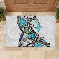 Aotearoa Te Ika-a-Maui Rubber Doormat South Island Kekeru Maori Koru LT14 White - Polynesian Pride