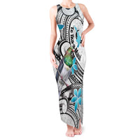 Aotearoa Te Ika-a-Maui Tank Maxi Dress South Island Kekeru Maori Koru LT14 Women White - Polynesian Pride