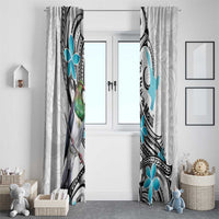 Aotearoa Te Ika-a-Maui Window Curtain South Island Kekeru Maori Koru LT14 - Polynesian Pride