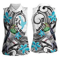 Aotearoa Te Ika-a-Maui Women Sleeveless Polo Shirt South Island Kekeru Maori Koru
